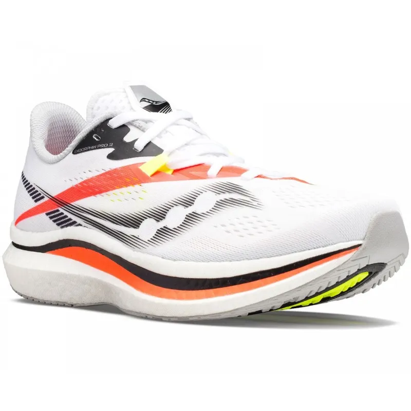 Saucony Men's Endorphin Pro 2 White/Viz UK 9-2